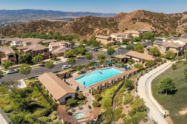 aerial view featuring a mountain view