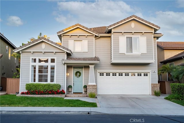 view of front facade with a garage