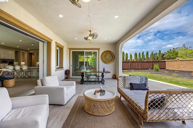 view of patio featuring an outdoor living space