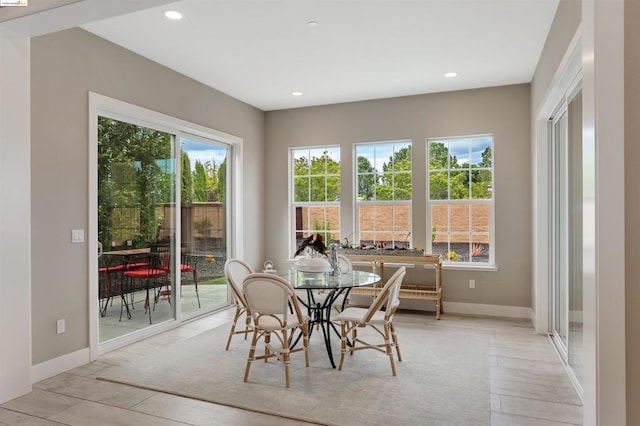 dining room with plenty of natural light