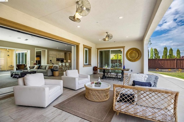 view of patio / terrace with an outdoor living space