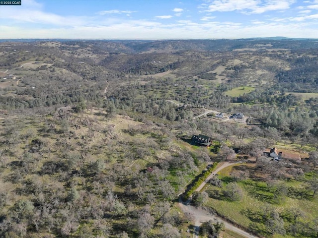 drone / aerial view with a mountain view