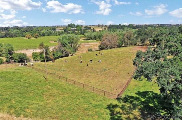 drone / aerial view with a rural view