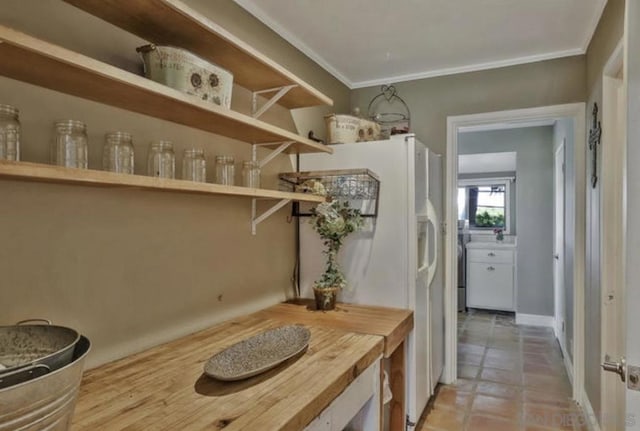 interior space featuring ornamental molding