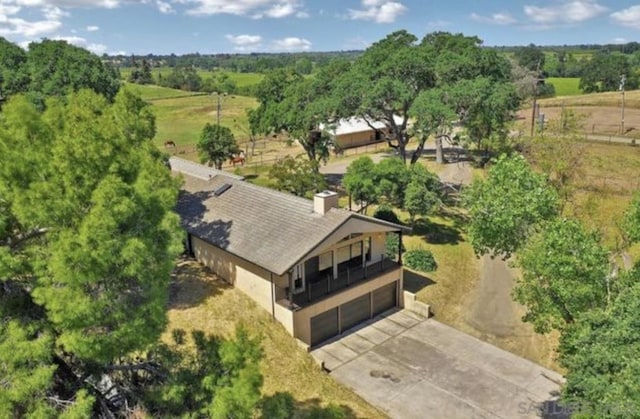 bird's eye view with a rural view