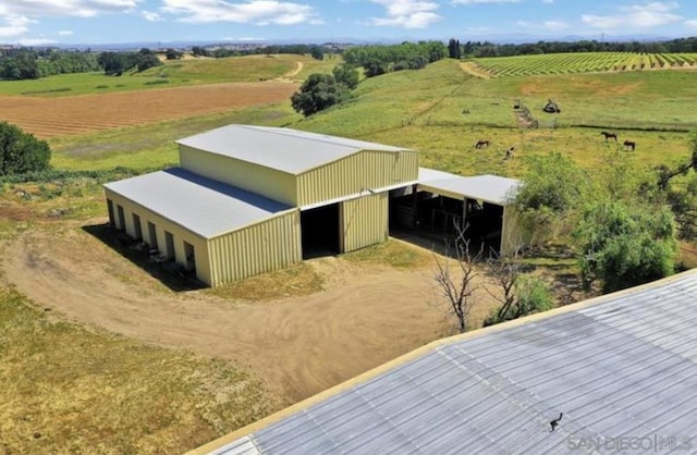 aerial view with a rural view