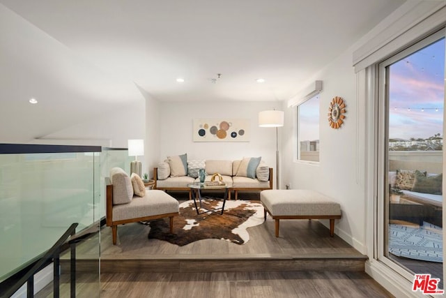 living room featuring hardwood / wood-style flooring