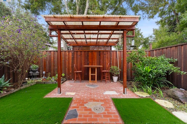 view of patio with a pergola