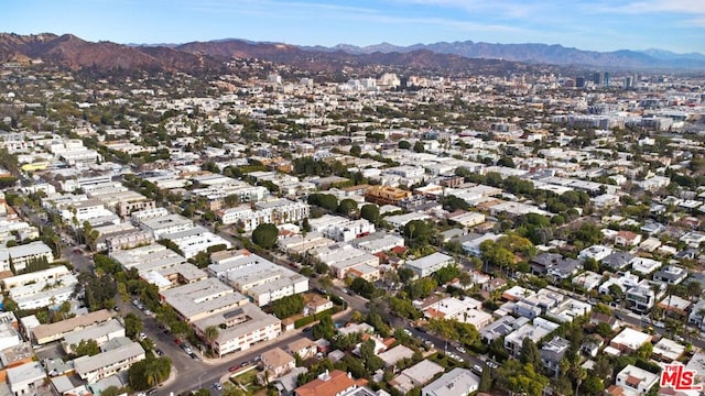 drone / aerial view with a mountain view