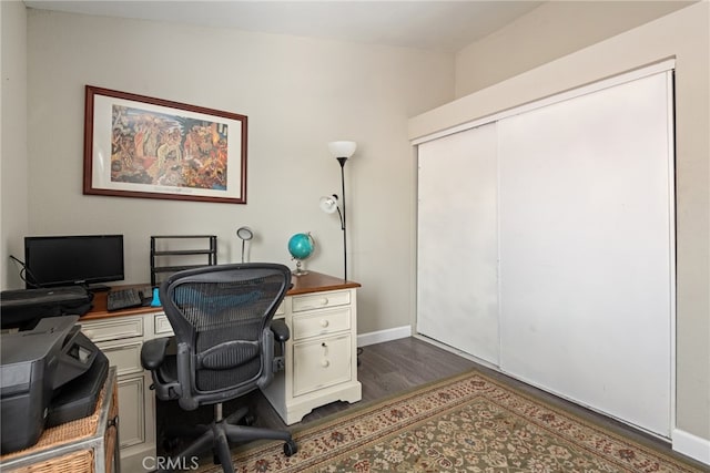 office featuring dark hardwood / wood-style floors