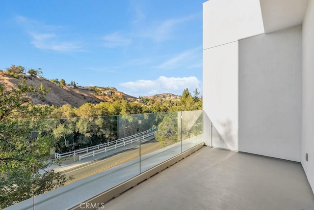 balcony with a mountain view