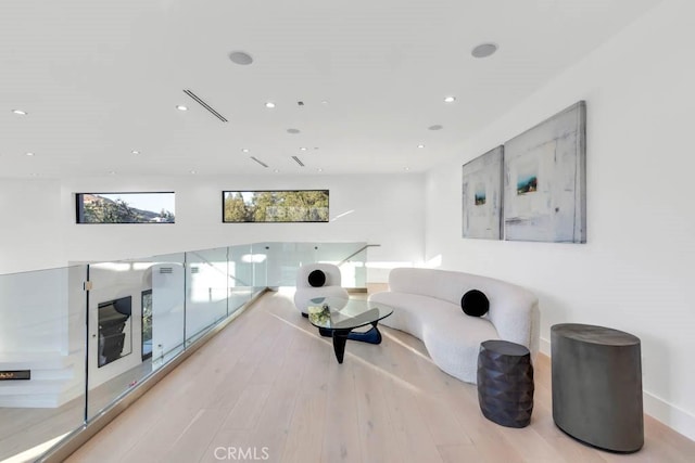 living room featuring light hardwood / wood-style flooring