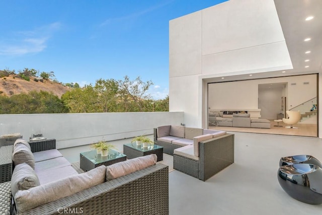 view of patio with an outdoor hangout area