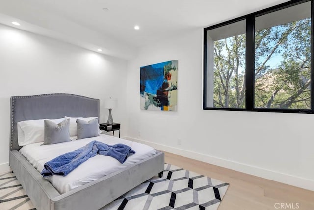 bedroom featuring light hardwood / wood-style flooring