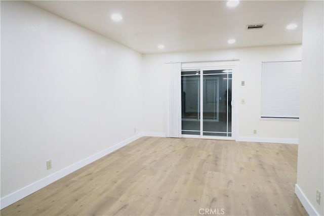 empty room featuring light wood-type flooring