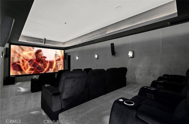 view of carpeted cinema room