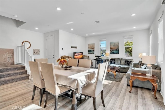 dining room featuring light hardwood / wood-style flooring