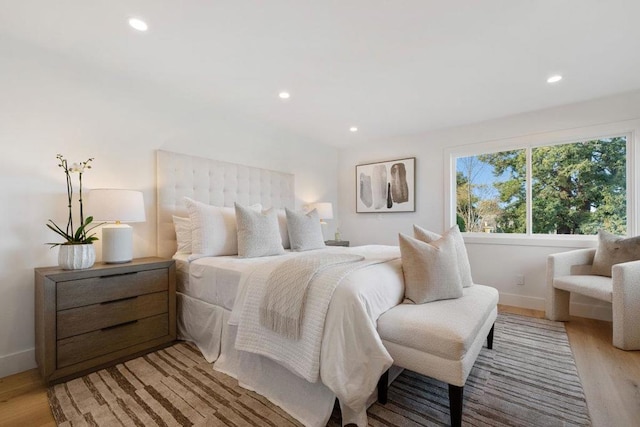 bedroom featuring light hardwood / wood-style flooring