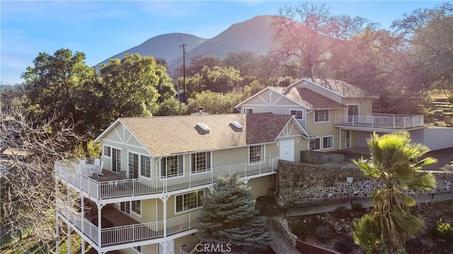 exterior space with a mountain view