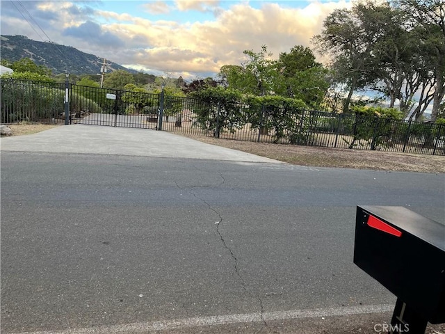 view of street with a mountain view