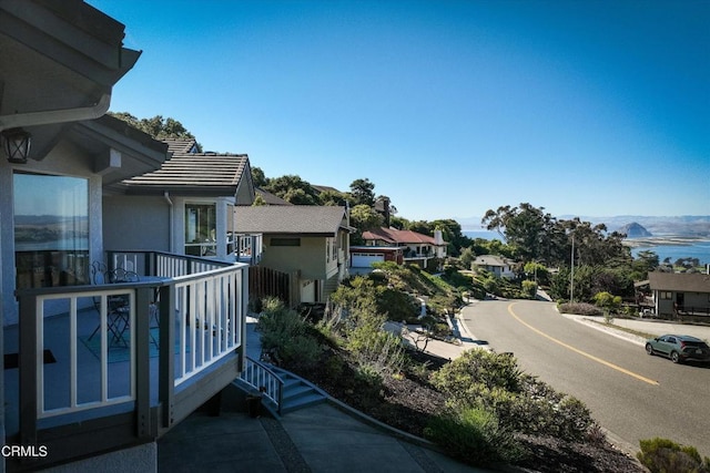 balcony with a mountain view