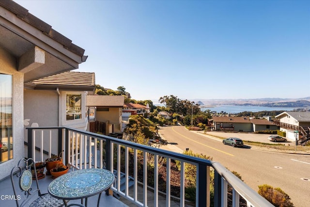 balcony with a mountain view