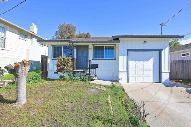 single story home with a garage