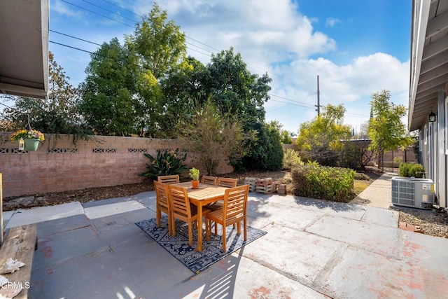 view of patio / terrace with central AC unit