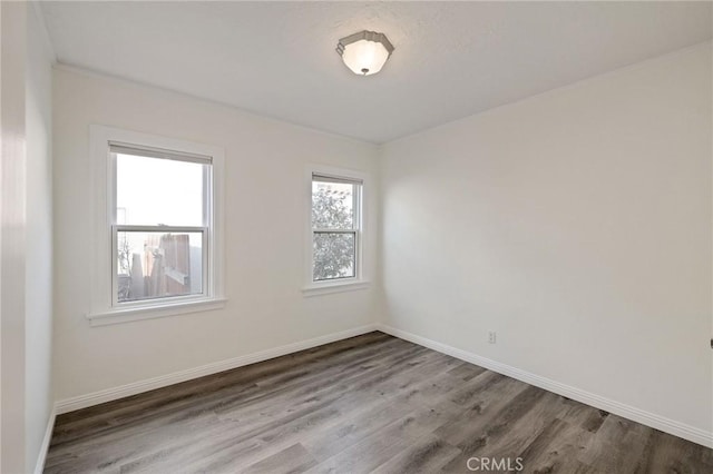 empty room featuring wood-type flooring