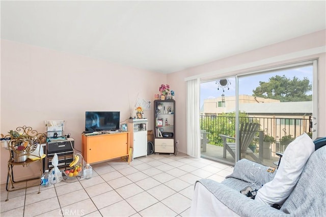 view of tiled living room