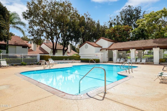 view of pool featuring a patio area