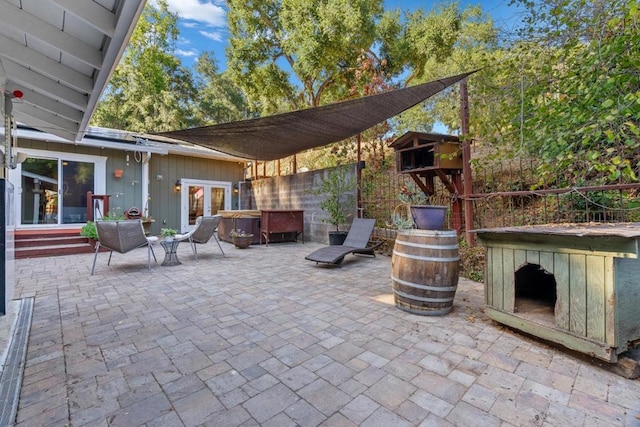 view of patio / terrace featuring french doors