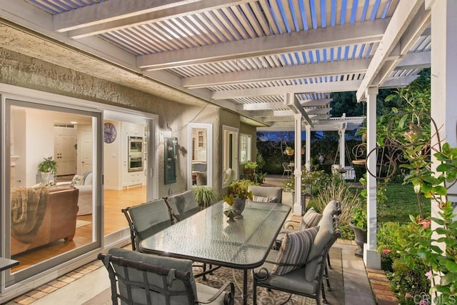 view of patio with a pergola