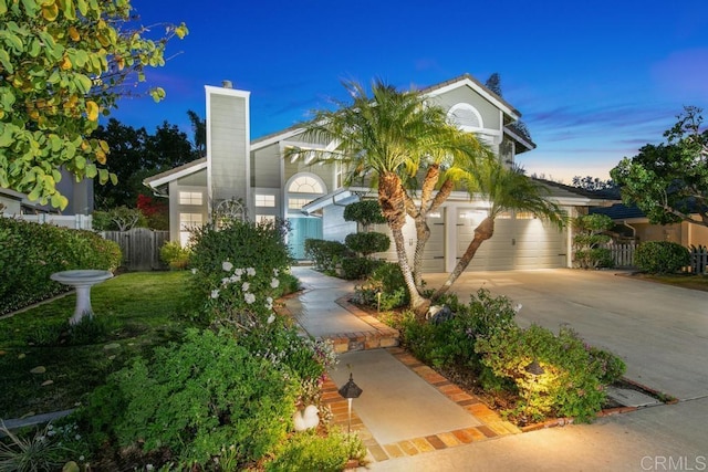 view of front of home featuring a garage