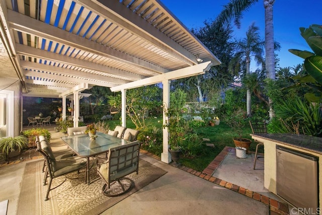 view of patio with a pergola