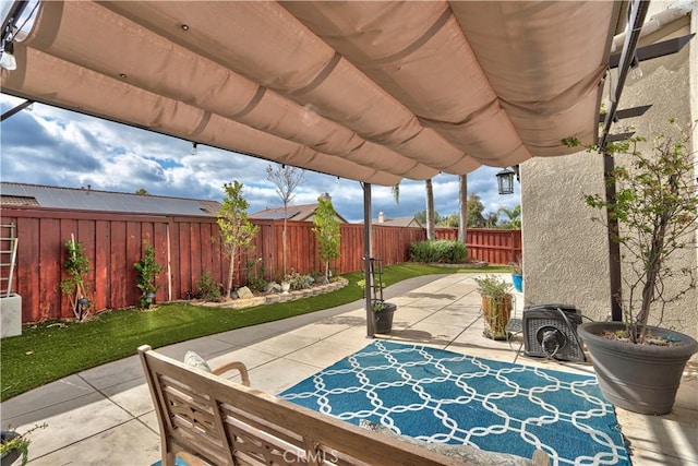 view of patio with a pergola