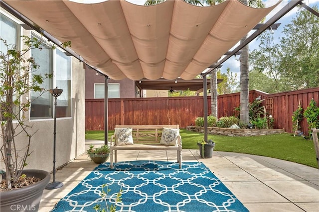 view of patio with a pergola