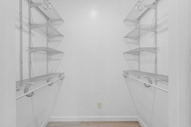 spacious closet with wood-type flooring