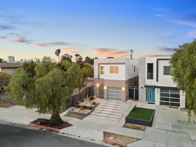 contemporary house featuring a garage