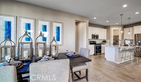 living room featuring light hardwood / wood-style floors