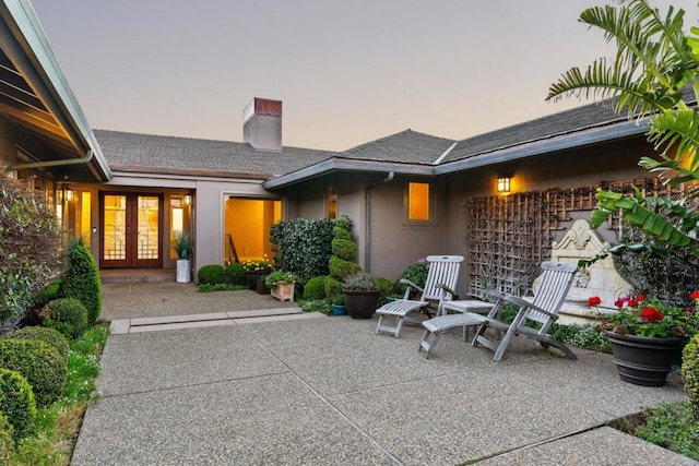 exterior space featuring french doors