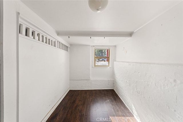 interior space with dark wood-type flooring