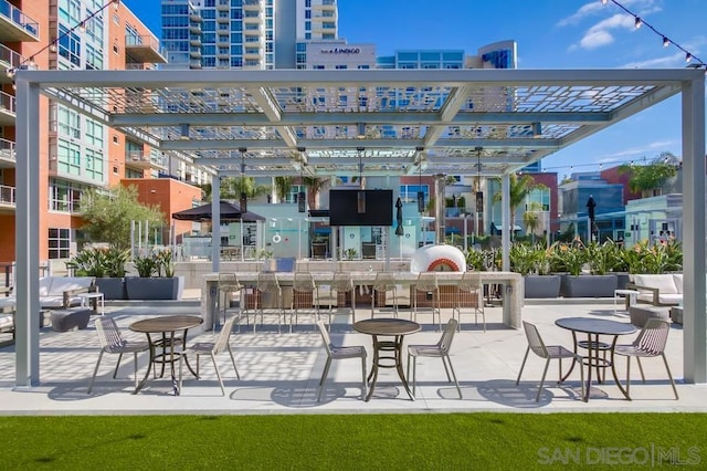 view of patio with a pergola