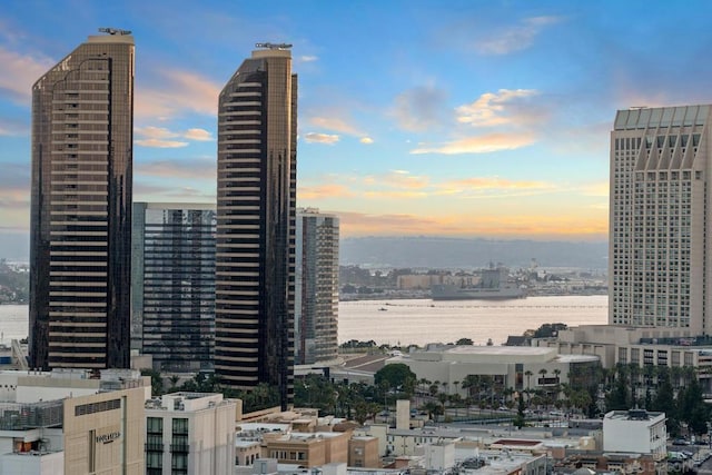 view of city featuring a water view