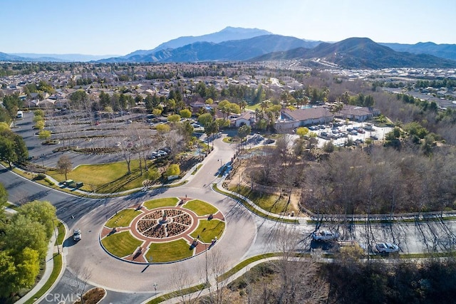 aerial view with a mountain view