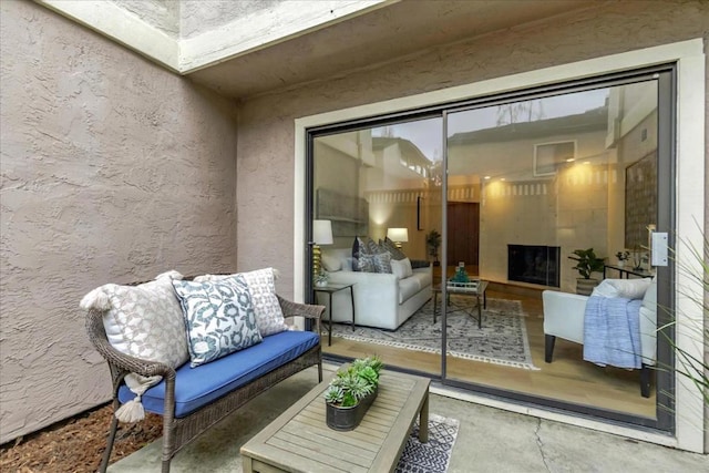 view of patio featuring an outdoor living space