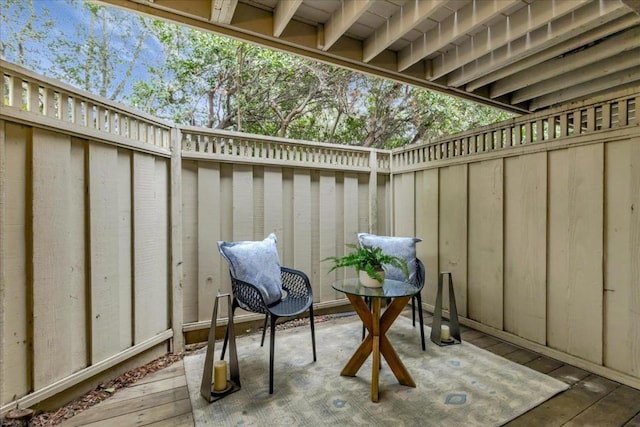 view of patio / terrace featuring a wooden deck