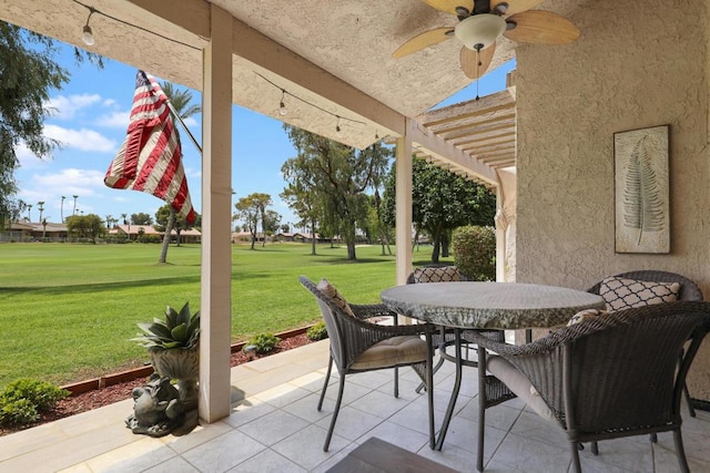 view of patio / terrace featuring a pergola