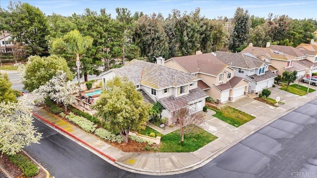 bird's eye view featuring a residential view