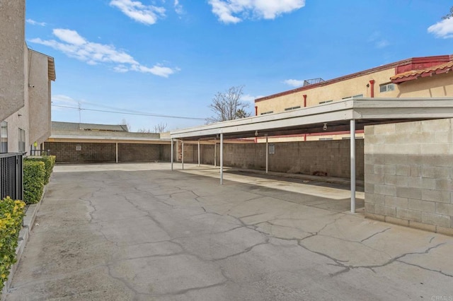 view of patio / terrace with a carport